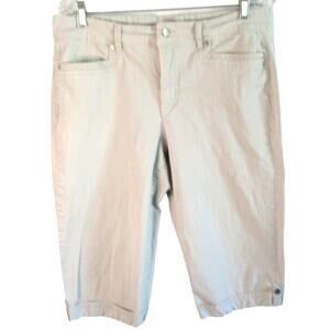 Gloria Vanderbilt Women's Skimmer Gray Mid Rise Stretch Denim Capri Pant Size 12